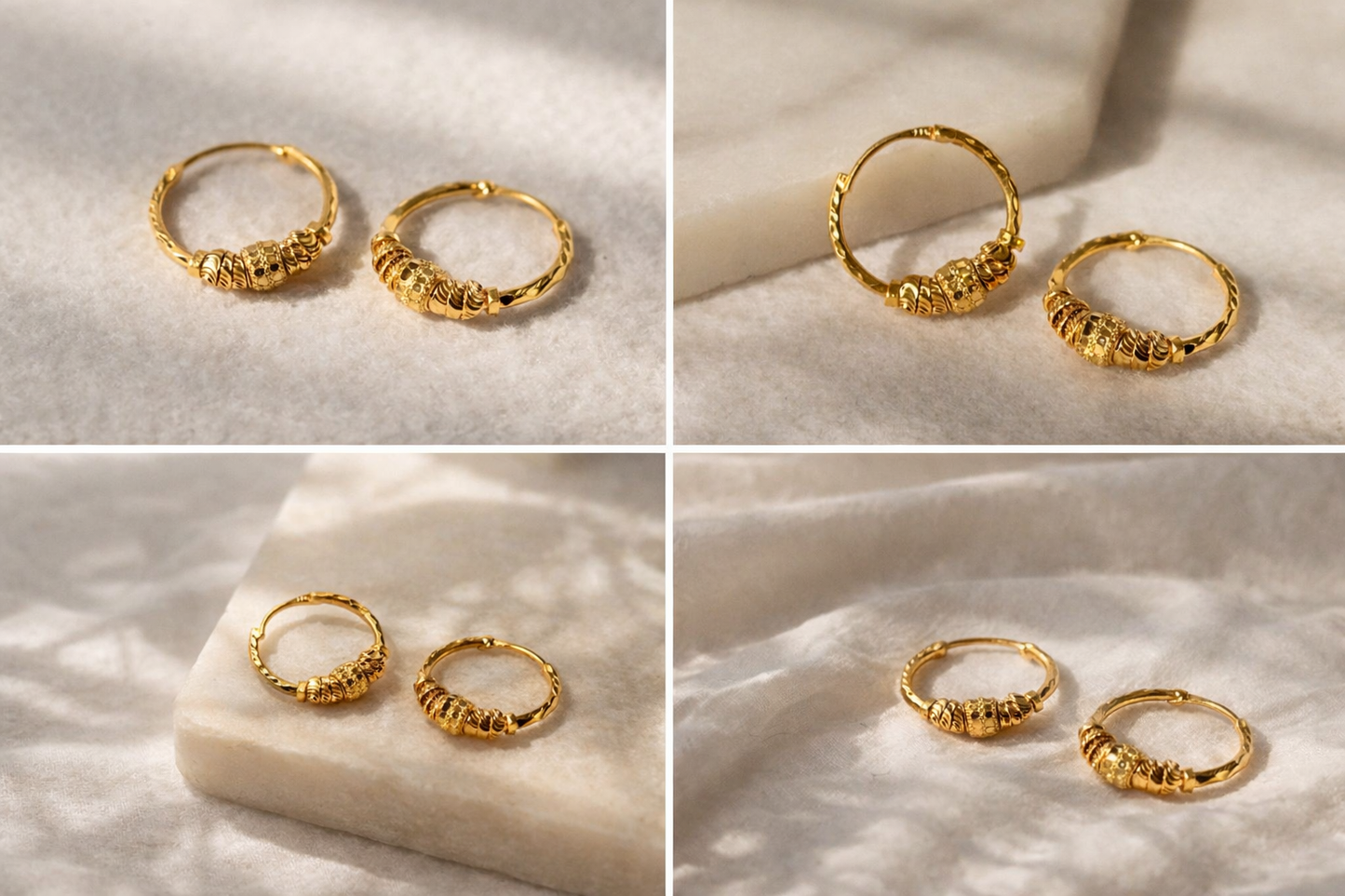 Maha, 22ct gold hoop pair | 11mm