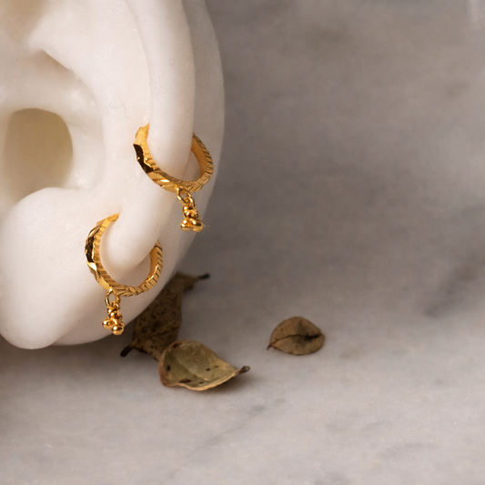 Chennai, 18ct triple dangly hoop | 8mm