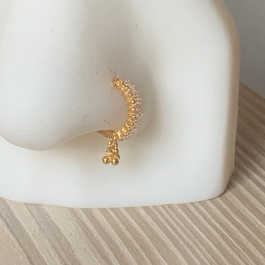 18ct Gold Dangly Hoop | 7mm