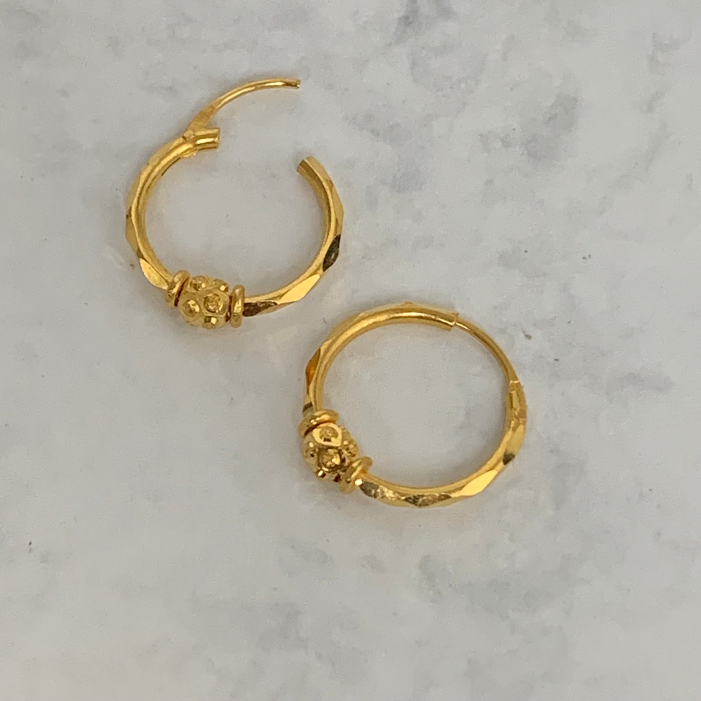 22ct Gold Hoop Pair | 15mm