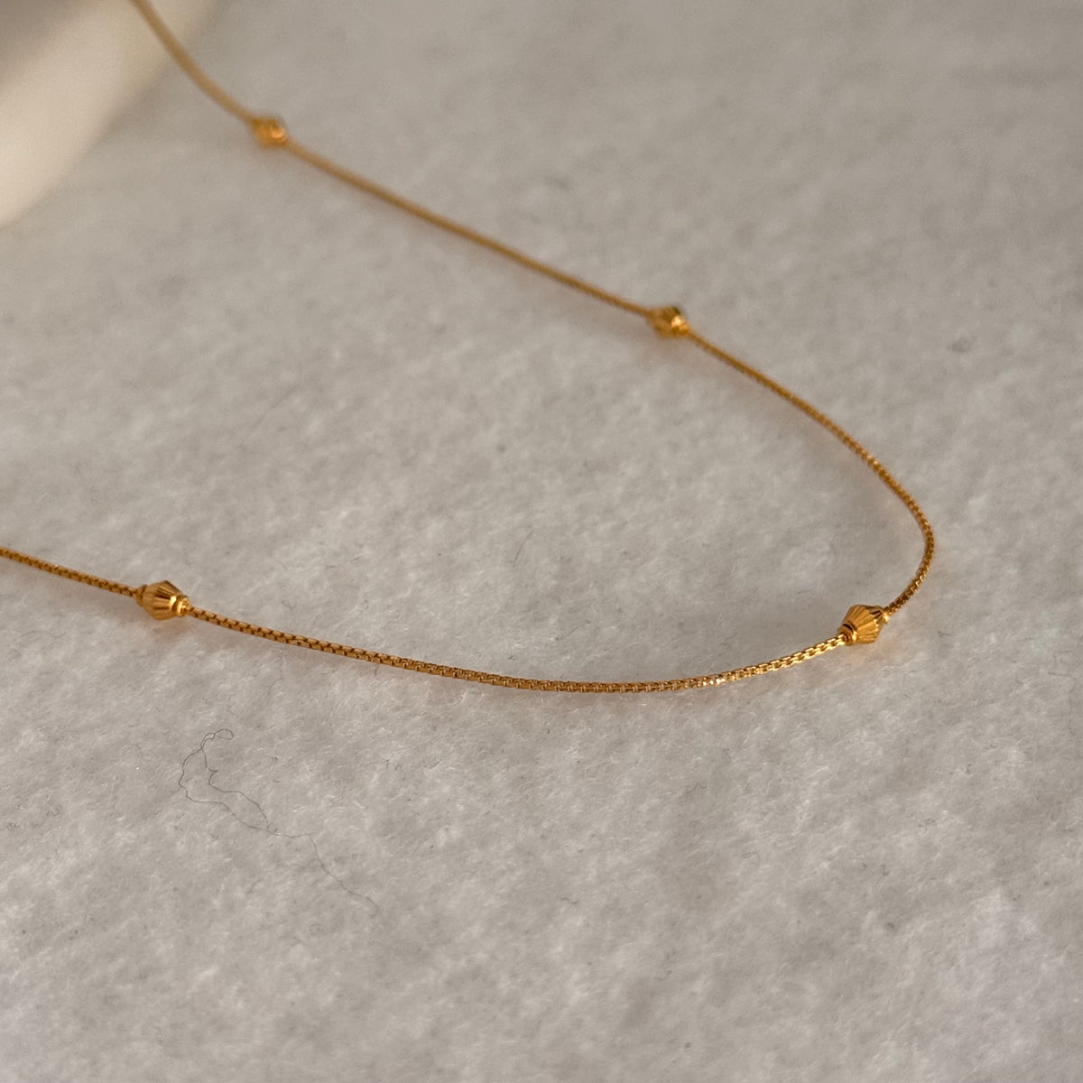 22ct Gold minimalist beaded necklace | 20 inches