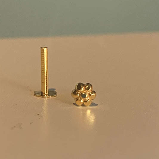 18ct Gold Flower Stud | 3mm