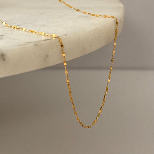 22ct Gold minimalist necklace | 18 inches