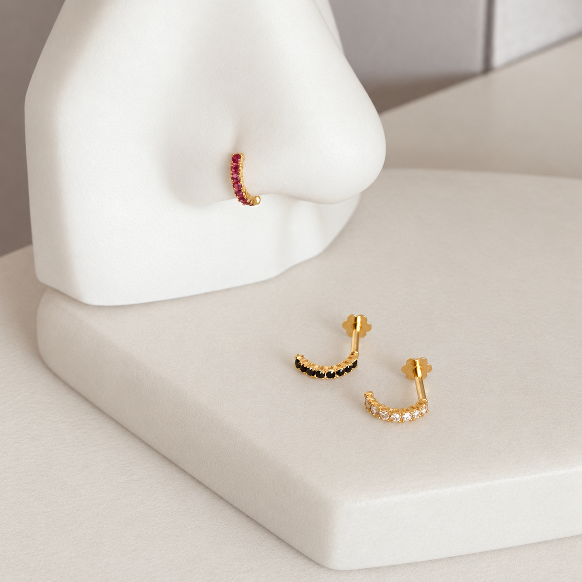 Petite moon stud | 6mm