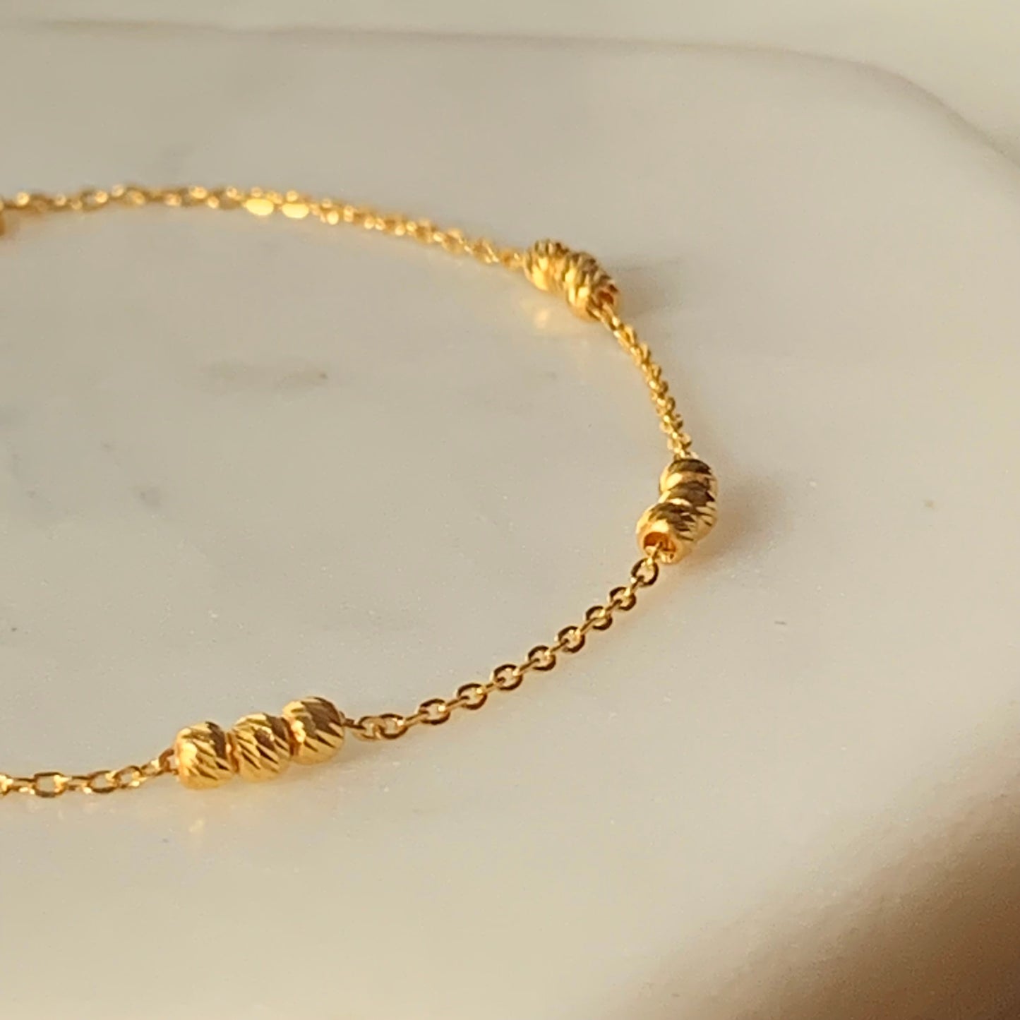 22ct Gold Beaded Bracelet | s/m