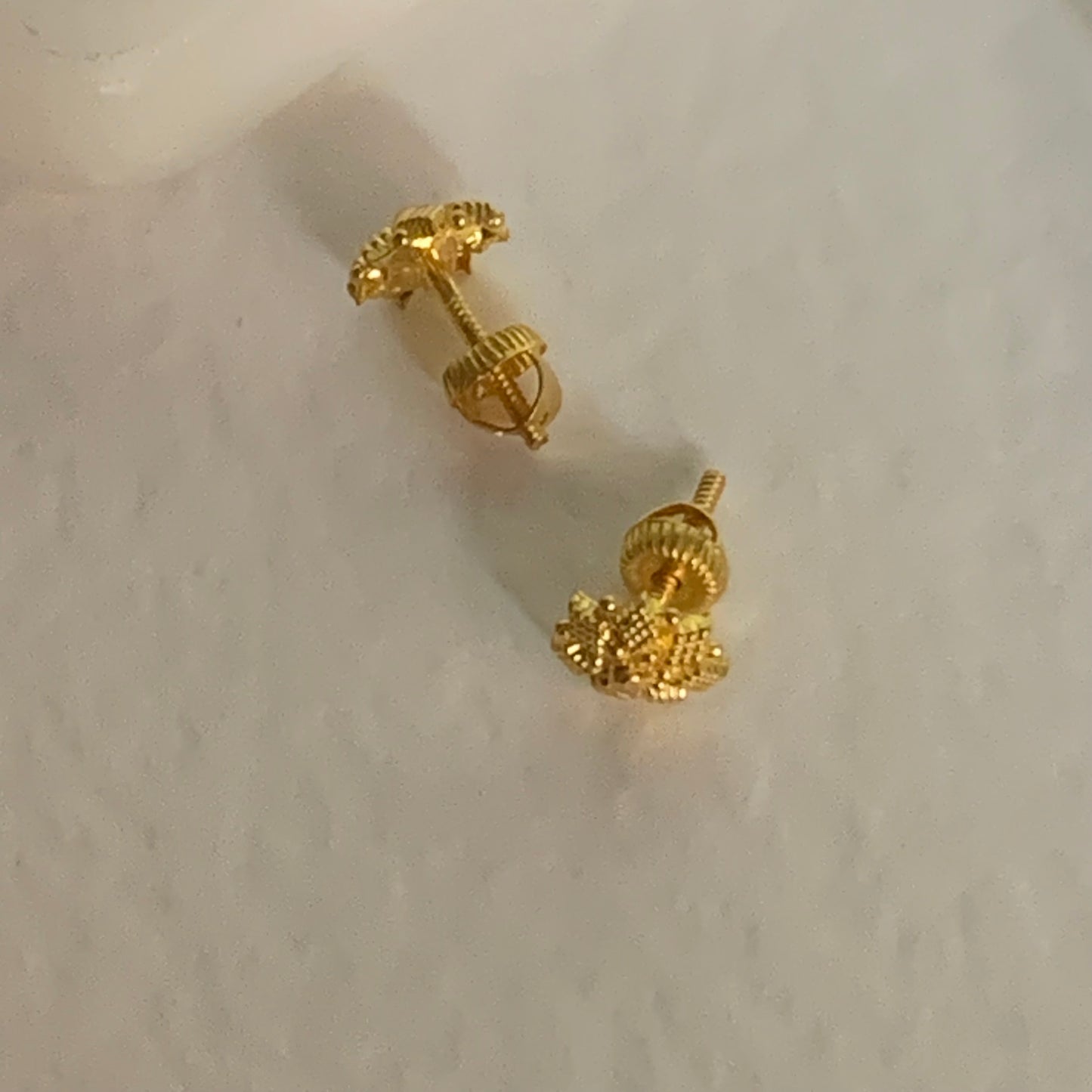 22ct Gold Flower Stud Pair | 7mm