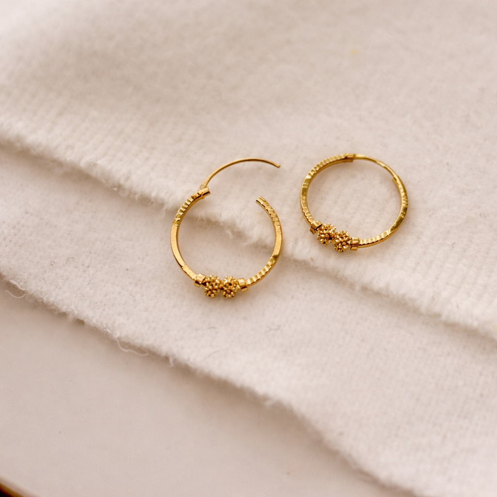 Aya | 18ct gold hoop pair