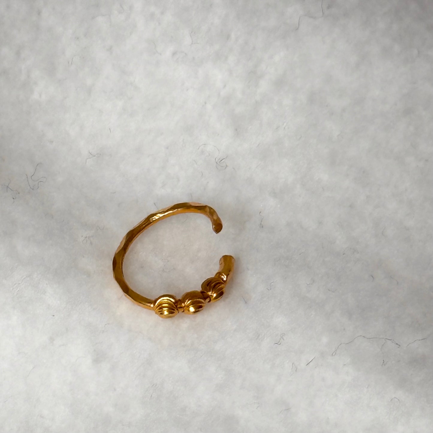 18ct Gold triple bead hoop | 8mm