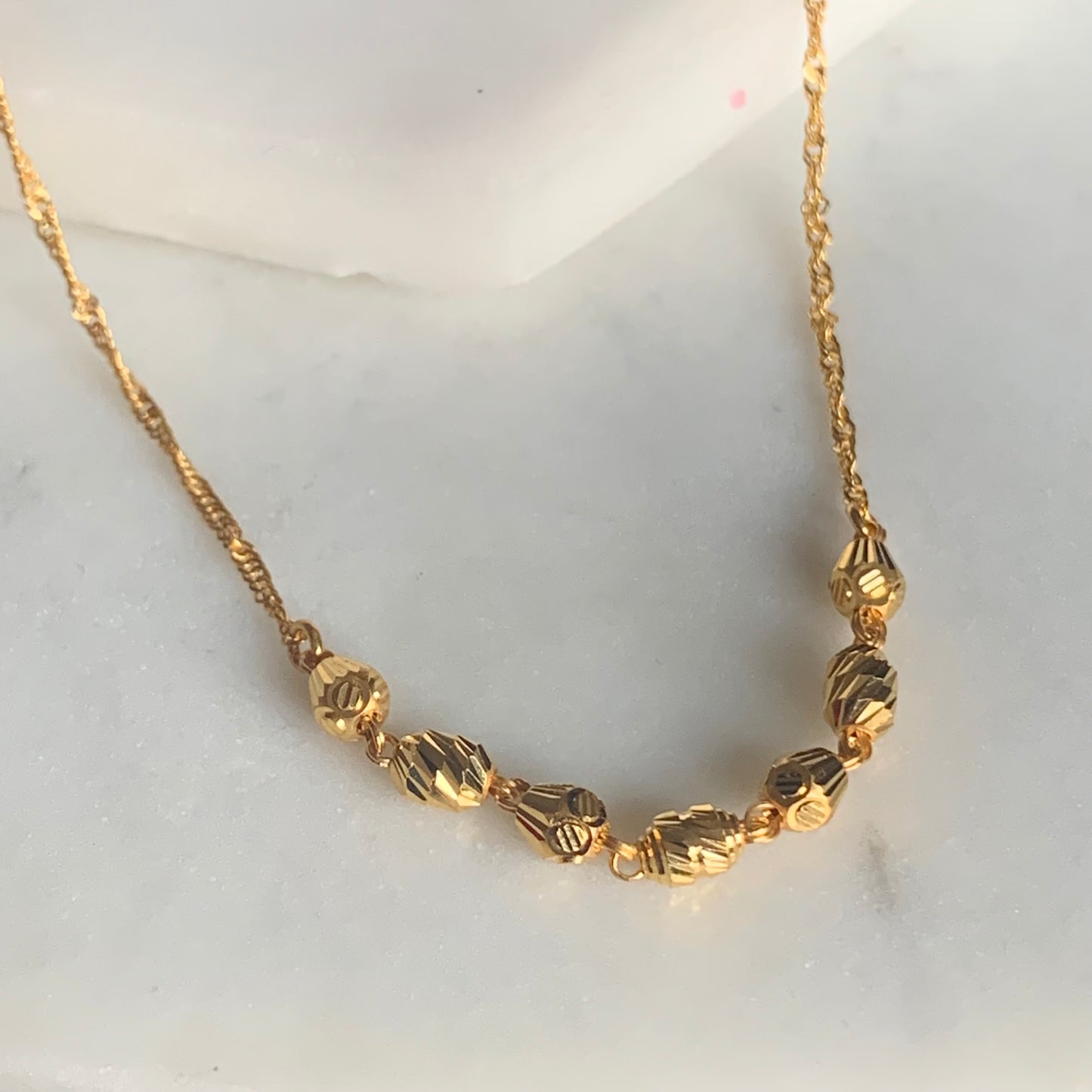 22ct Gold Beaded Necklace | 17 inches