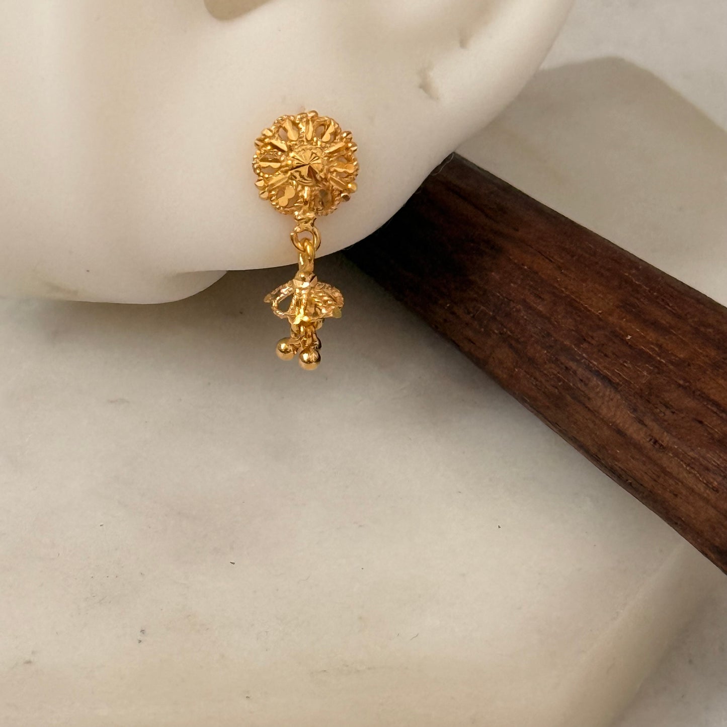 Autumnal | Petal Drop (18ct gold Jumka)
