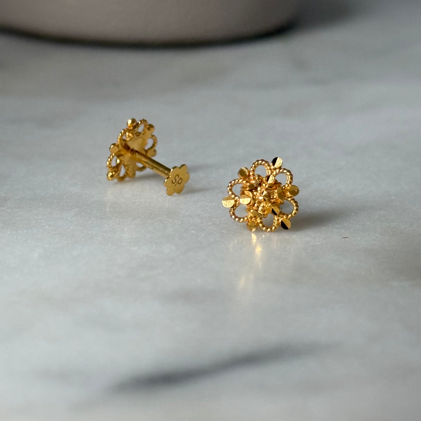 14ct Gold Stud Pair | 8mm