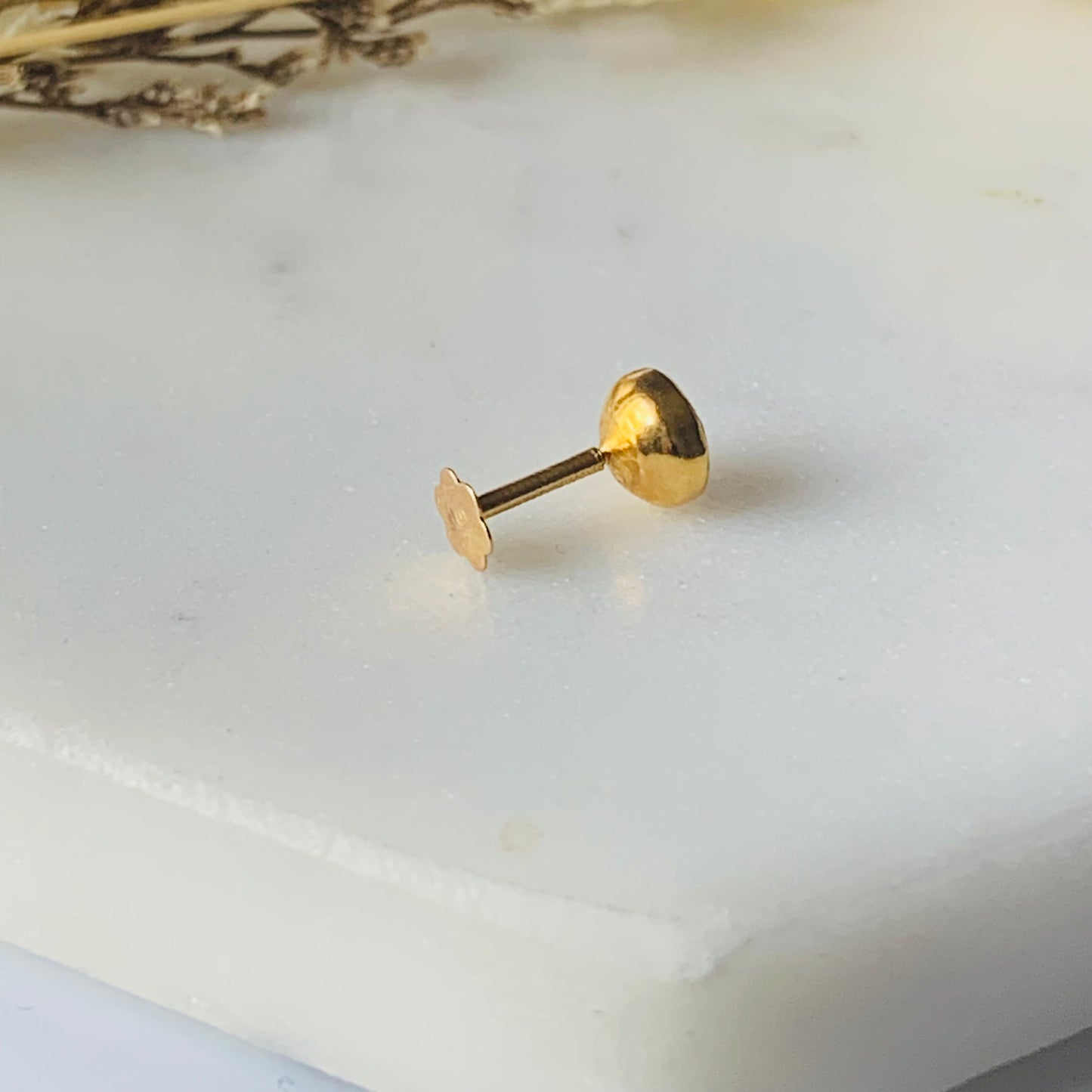 18ct Gold Single Pink Stud