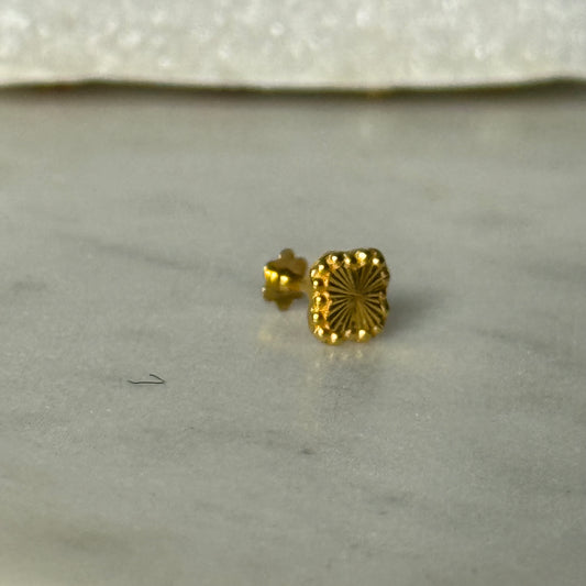 18ct Gold Clover Stud single piece | 5mm
