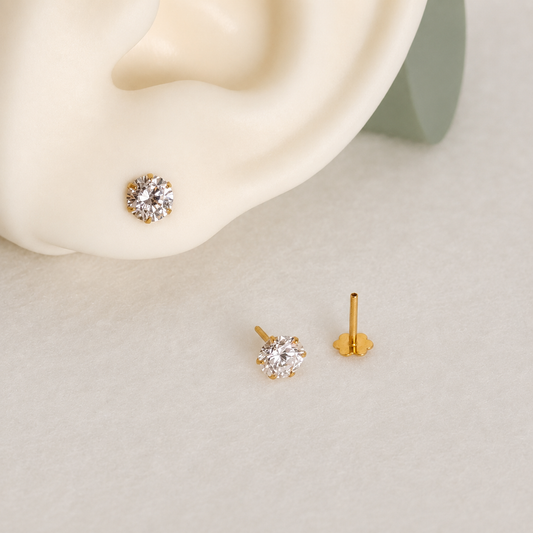 Daphne, 18ct Classic Stud Pair | 5mm