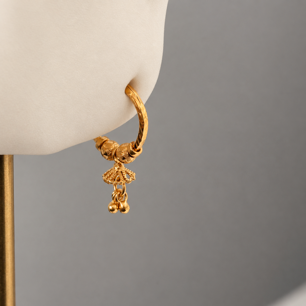 Ayla | 18ct gold petal drop jumka pair
