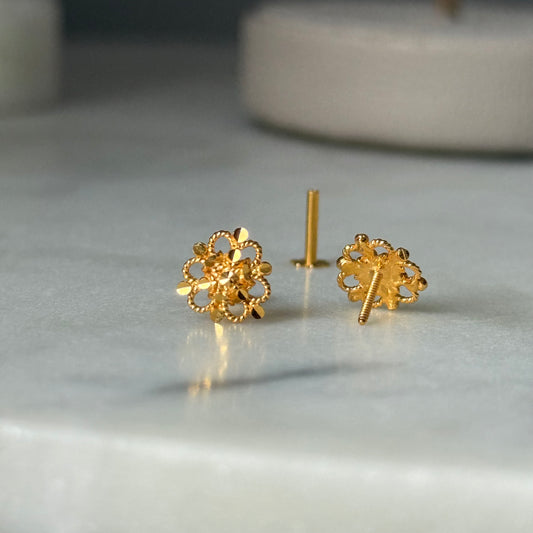 14ct Gold Stud Pair | 8mm