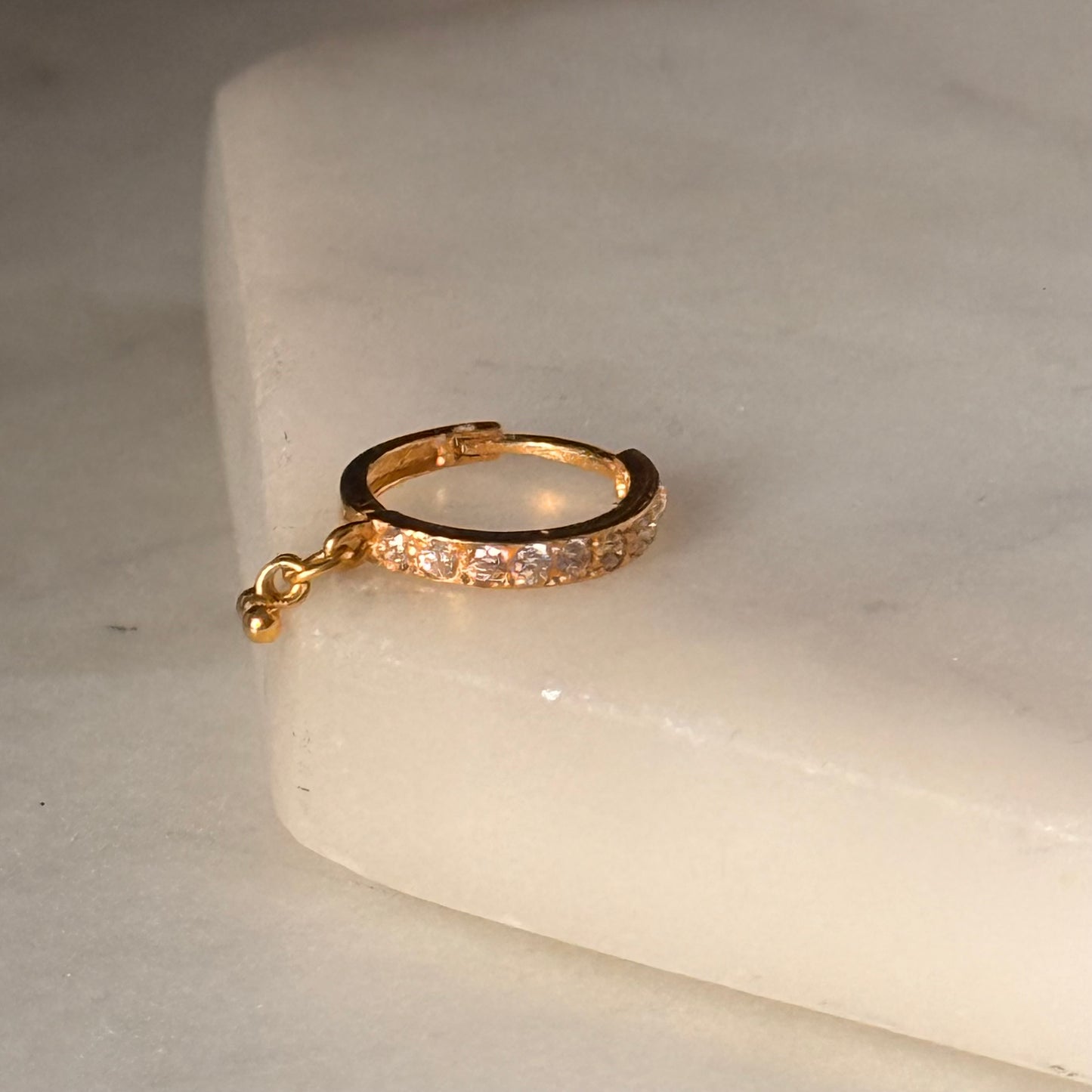 18ct gold cz Hoop | 9mm