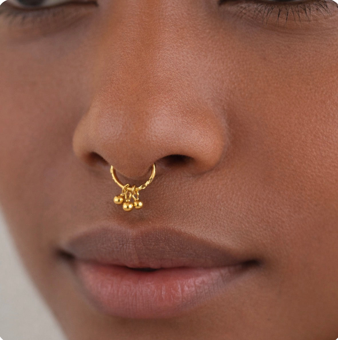 18ct triple dangly hoop | 8mm