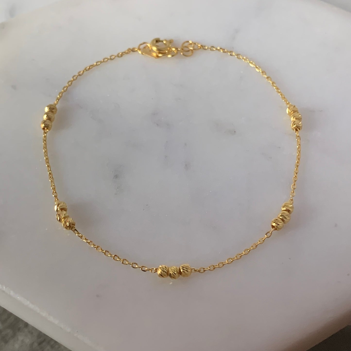 22ct Gold Beaded Bracelet | s/m