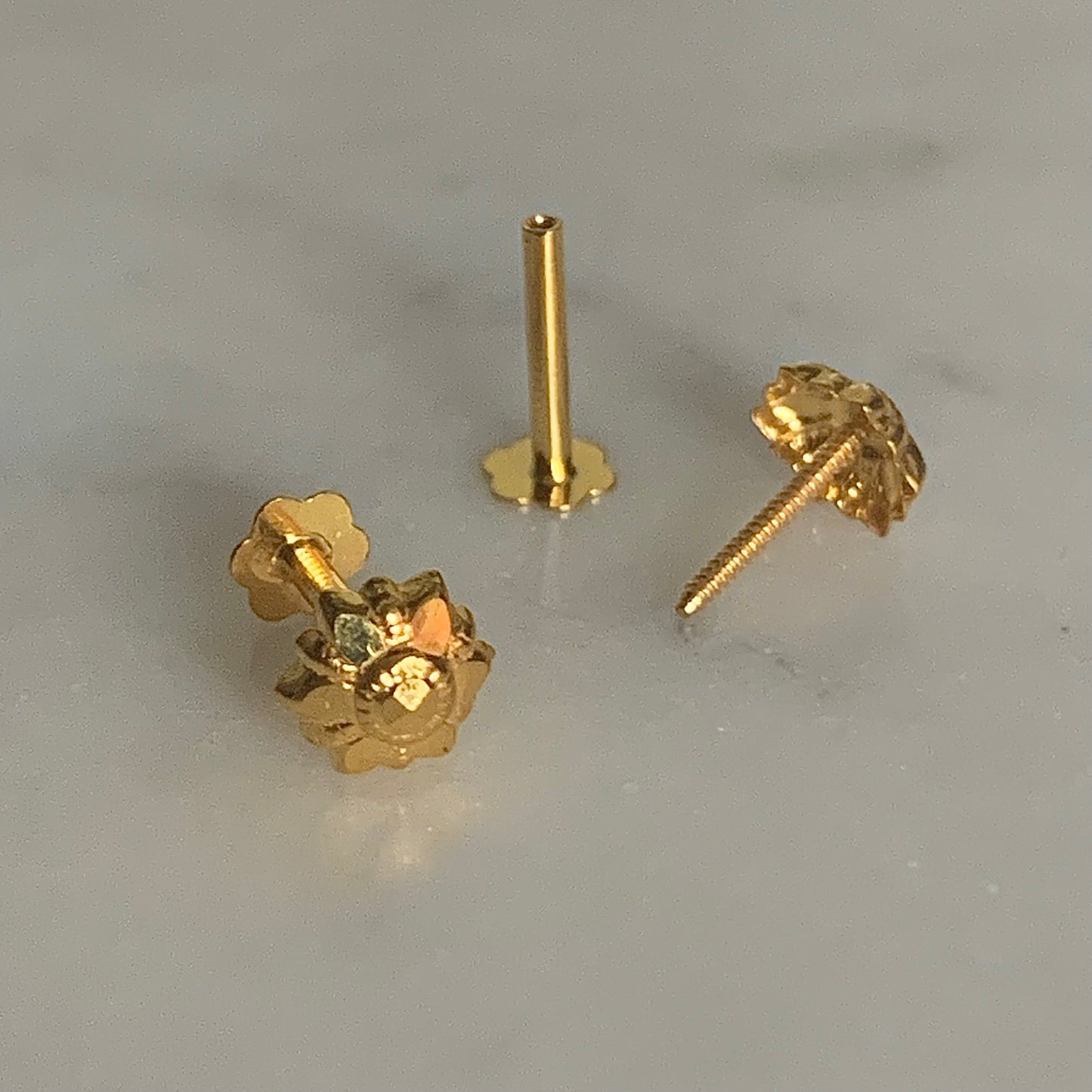 18ct Gold Flower Stud Pair | 5mm