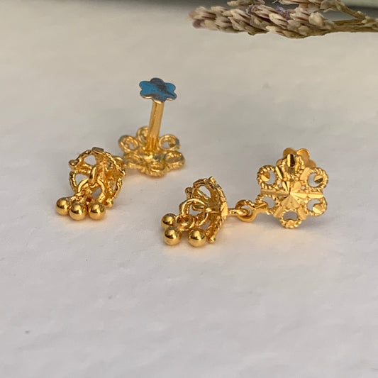 18ct Gold Jumka Stud Pair