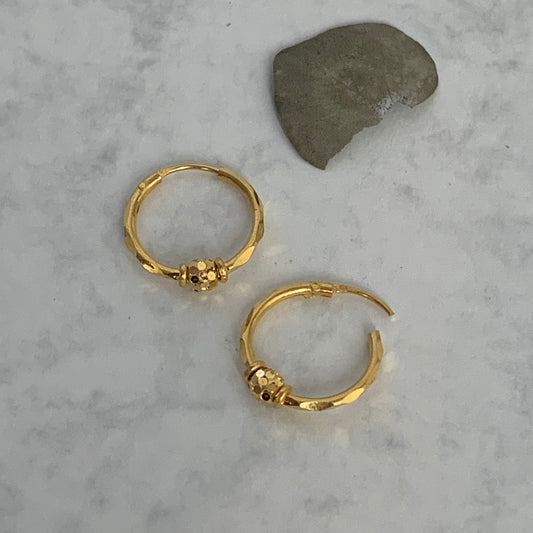 22ct Gold Hoop Pair | 15mm