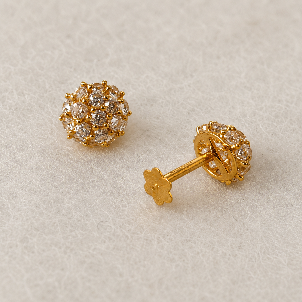 Aqsa | 18ct gold dome stud pair (6mm)
