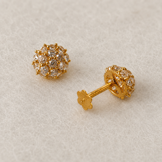 Aqsa | 18ct gold dome stud pair (6mm)