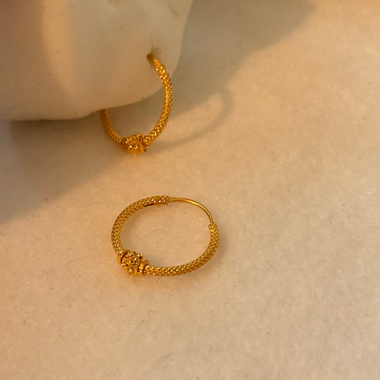 Jaipur | 22ct Gold Hoops (14mm)