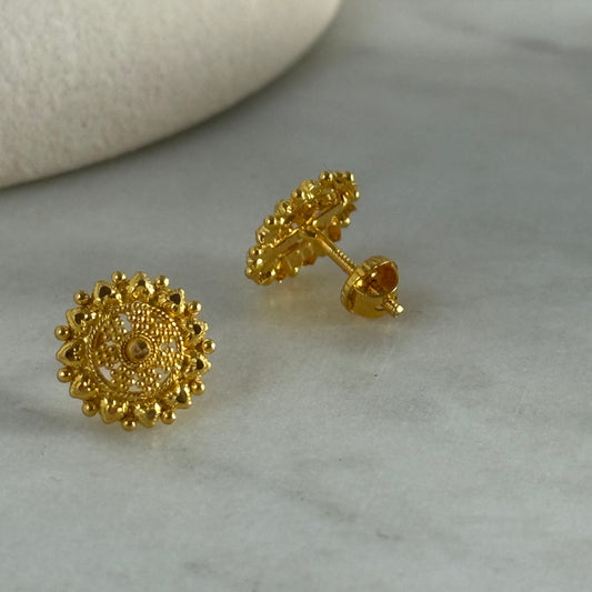 22ct Gold Stud Pair | 11mm