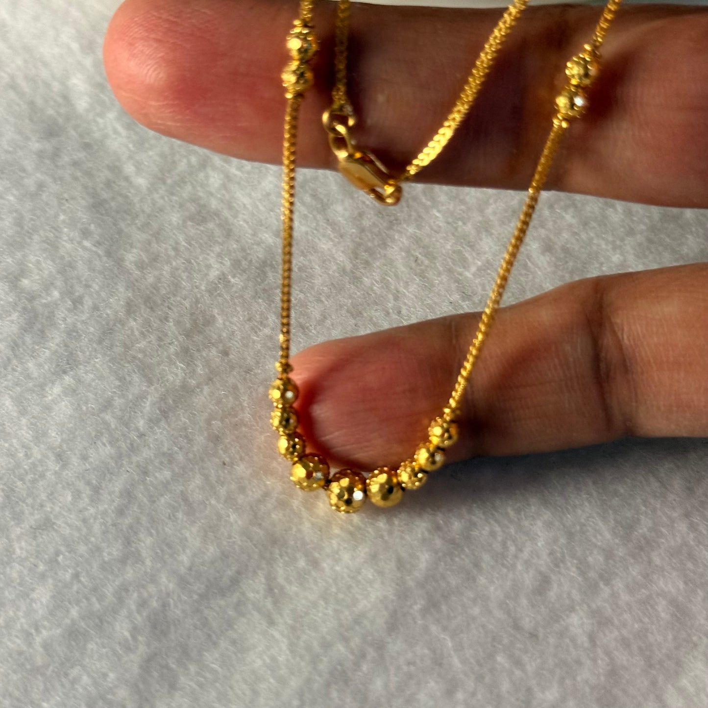 Jaipur, 22ct gold beaded necklace | 18.1 inches