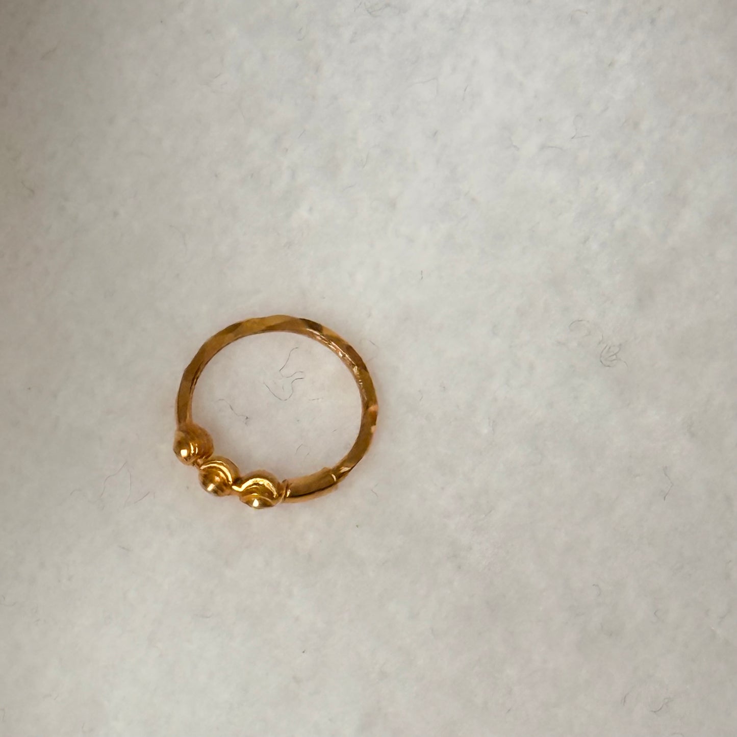 18ct Gold triple bead hoop | 8mm