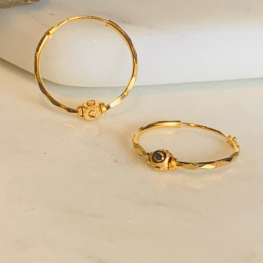 18ct Gold Hoop Pair | 17mm