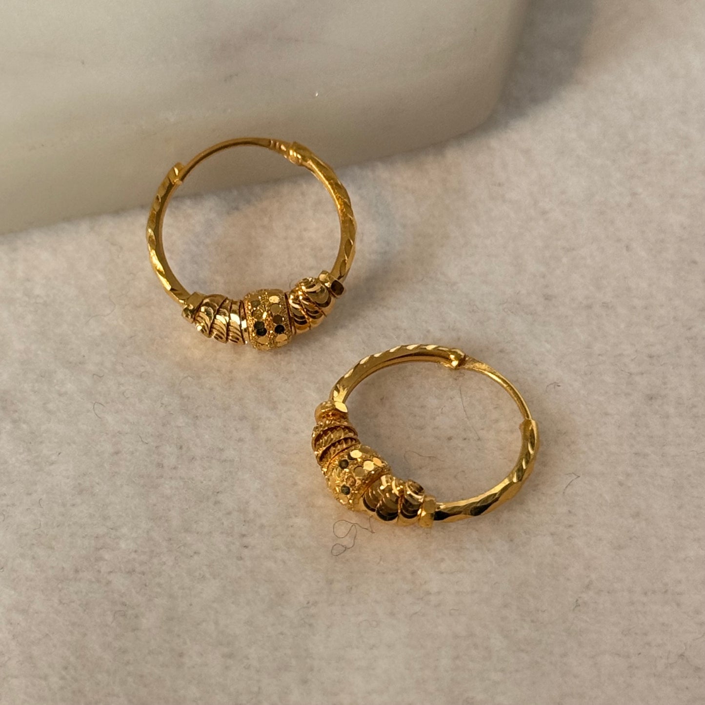 Maha, 22ct gold hoop pair | 11mm