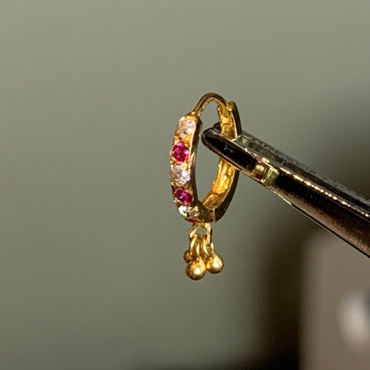 18ct Gold Dangly Hoop | 7mm