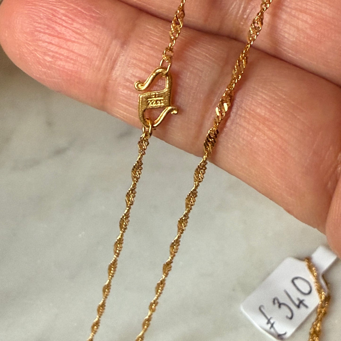 22ct Gold Ripple Chain | 22 inches
