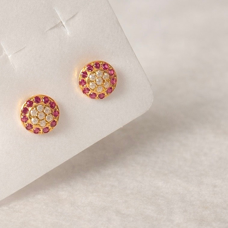 Damask, 18ct Gold stud | 7mm