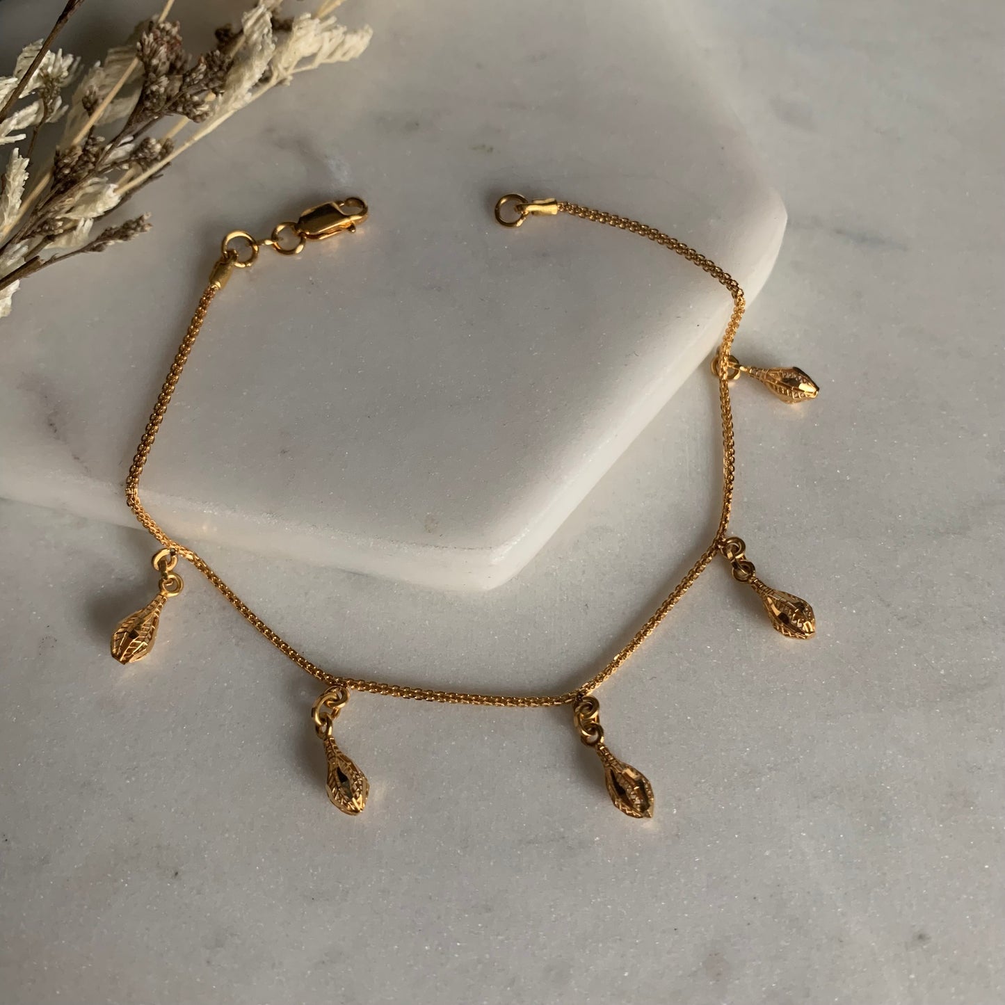 22ct Gold Dangly Bracelet | Large