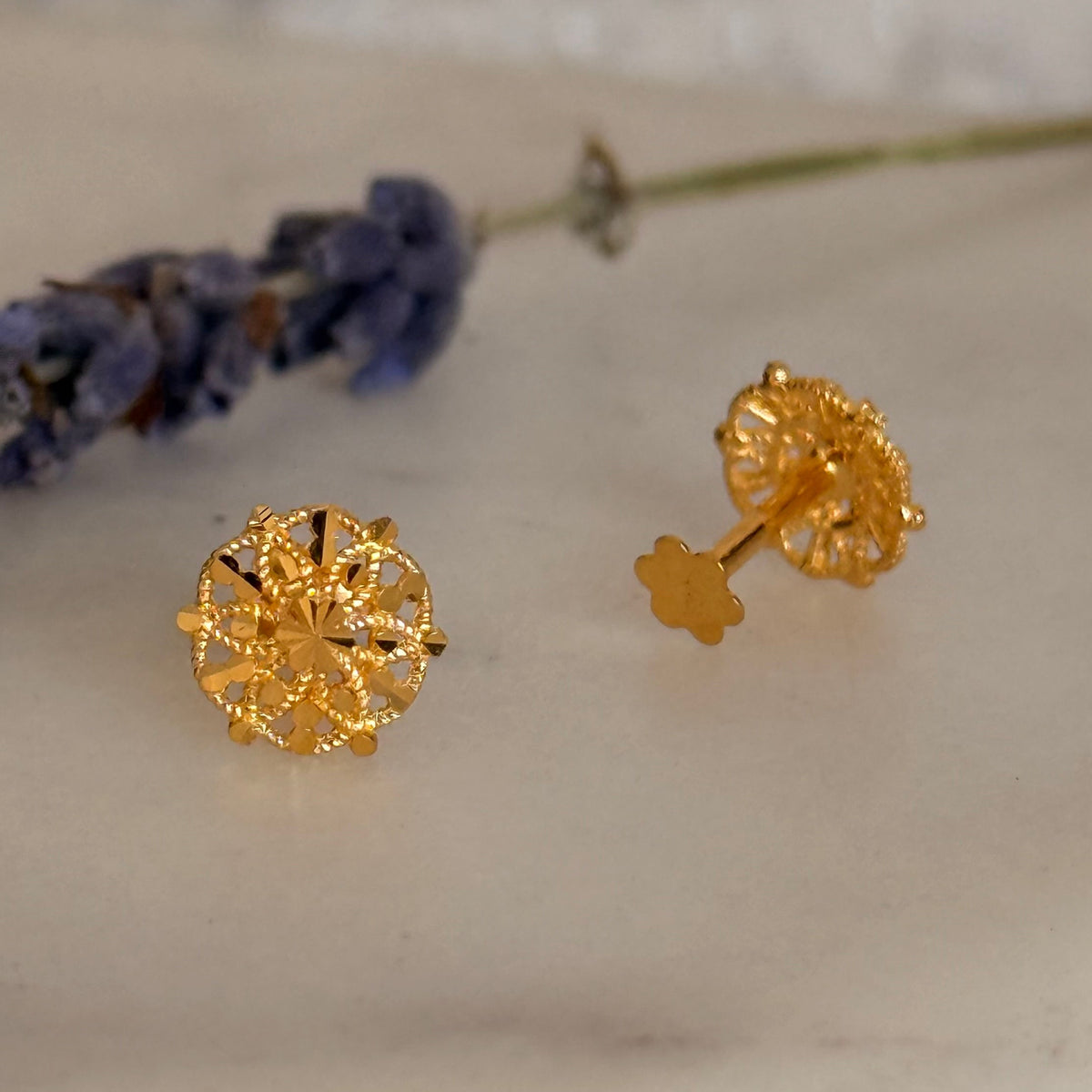 Autumnal Collection | Marigold, 18ct Gold Studs (8mm)