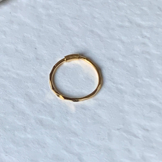 18ct Gold diamond cut hoop | 9mm