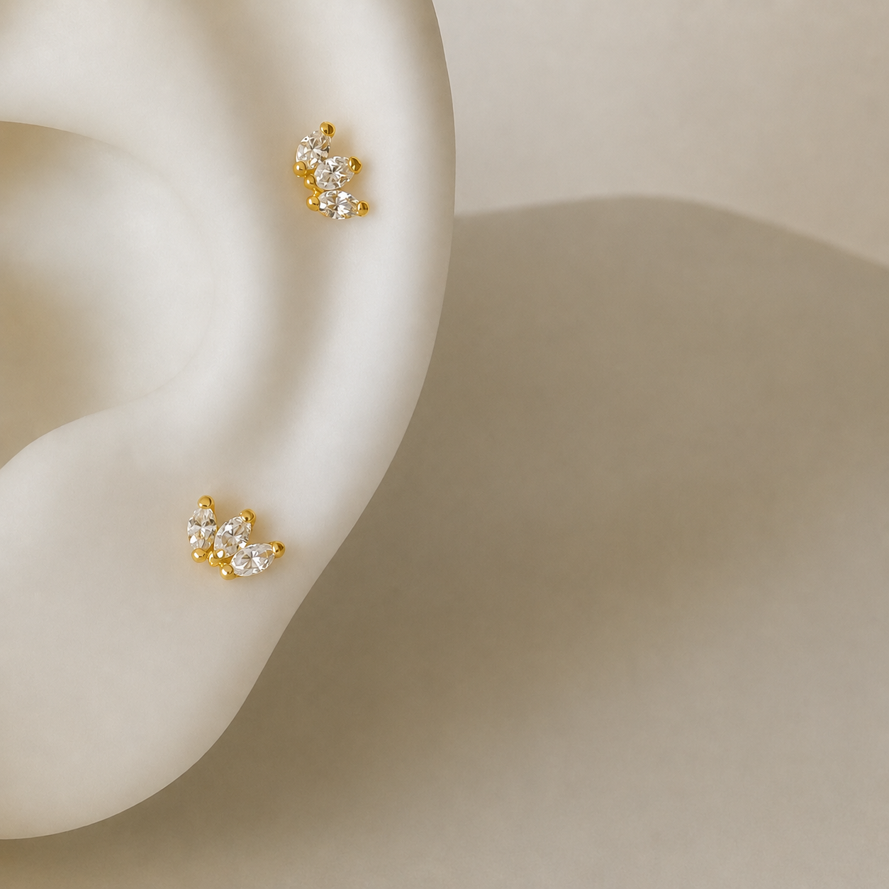 Celeste Marquise | 18ct gold dainty stud