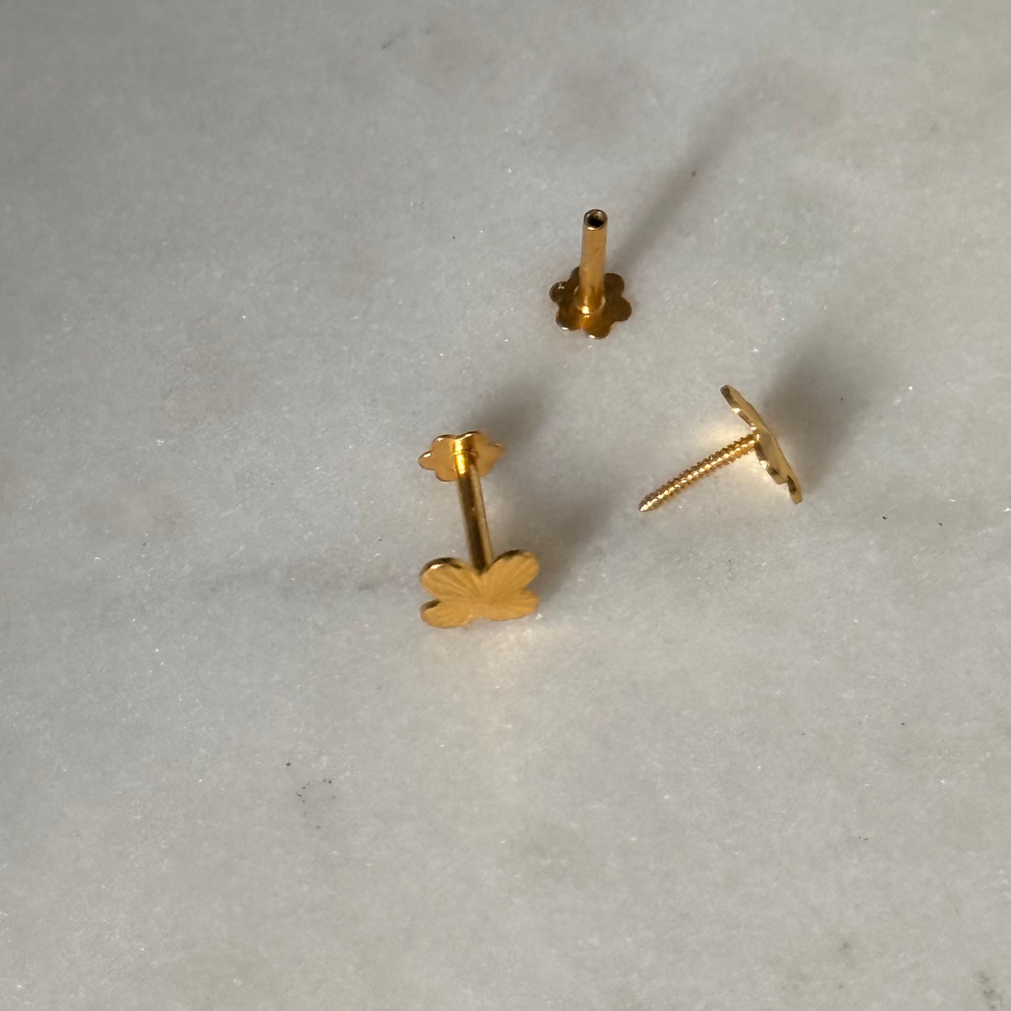 Cute Clover, 18ct Gold Stud | 5mm