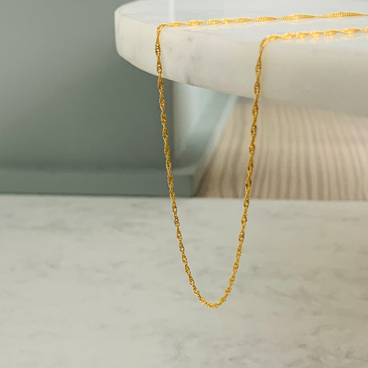 22ct Gold Ripple Chain | 17.7 inches