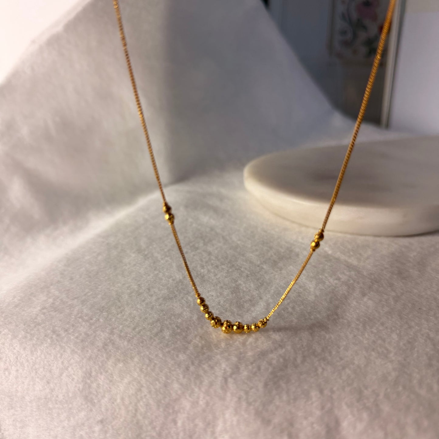 Jaipur, 22ct gold beaded necklace | 18.1 inches