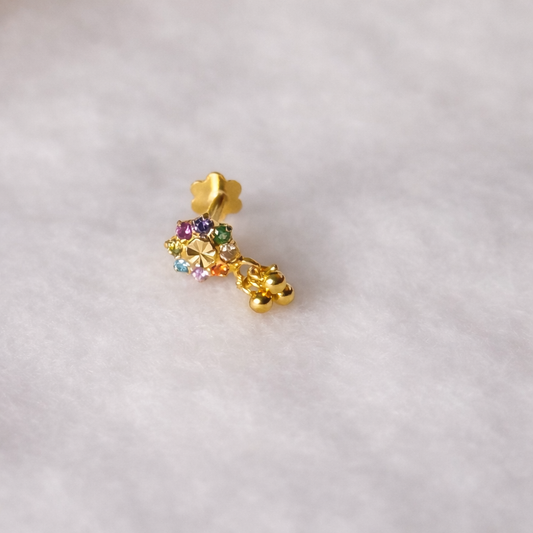 Colourful Mini Jumka, 18ct Gold