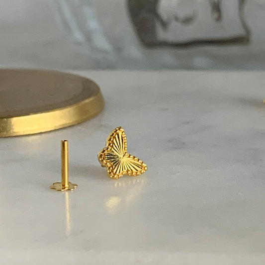 14ct Butterfly Stud Pair