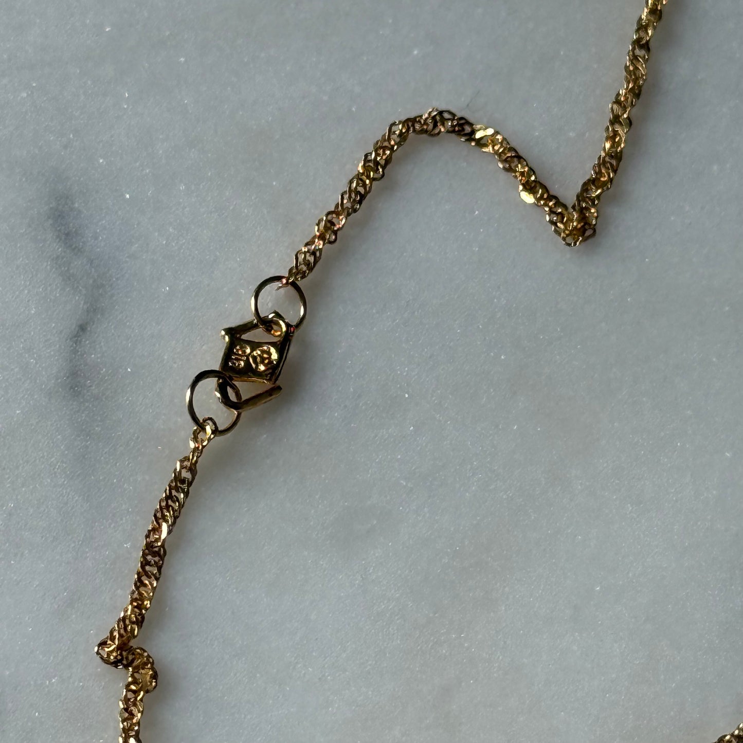 22ct Gold Dainty Ripple Chain | 16 inches