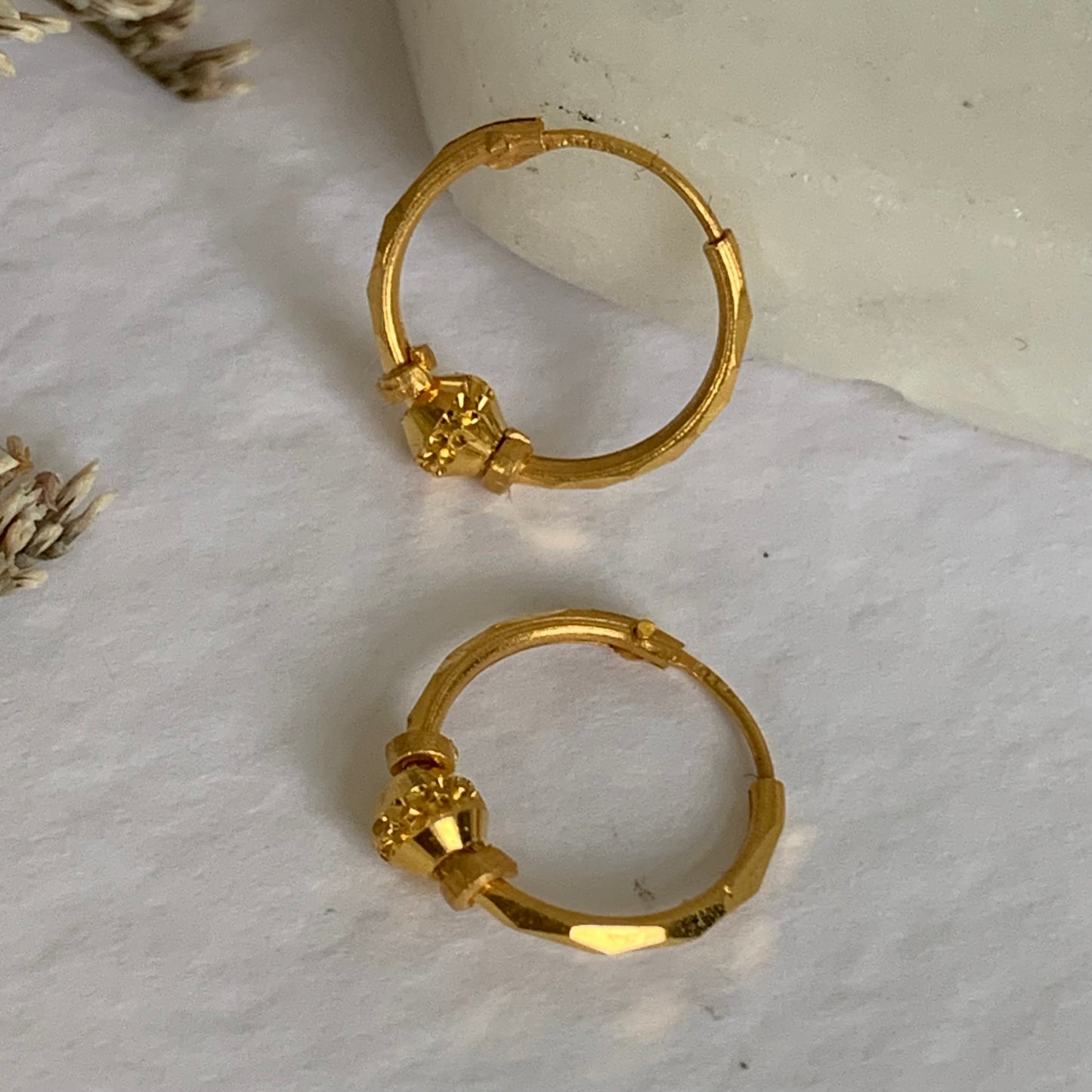 22ct Gold Small Hoops | 11mm Inside Diameter