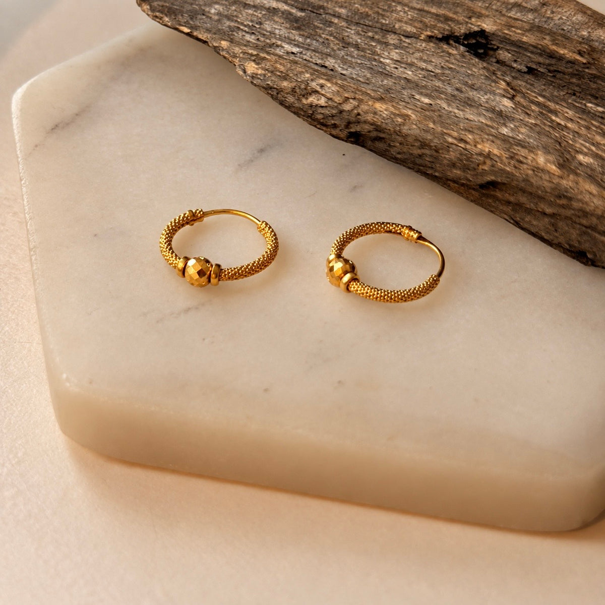 Jaipur | 22ct Gold Hoops (small - 10mm)