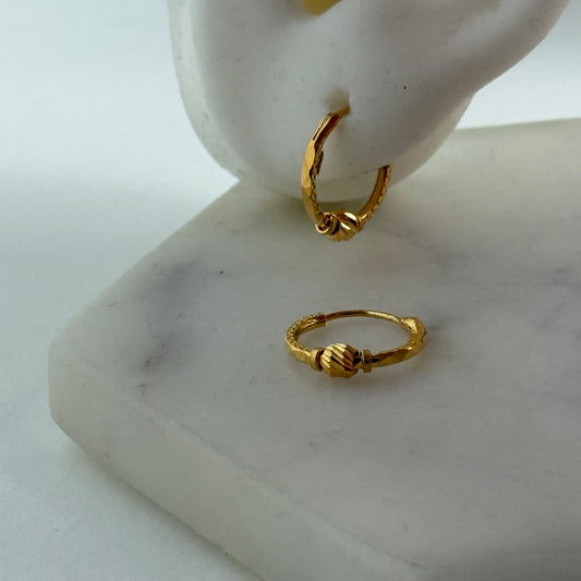 22ct gold hoop pair | 11mm